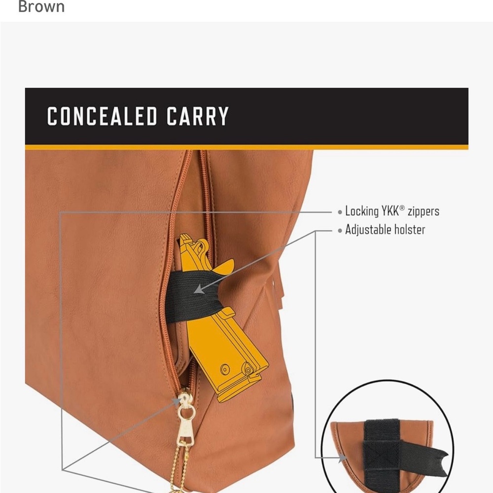 Browning CC locking Tote Bag for Concealed Carry - Picture 7 of 10